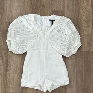 BCBG White Puff Sleeve Romper